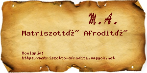 Matriszottó Afrodité névjegykártya